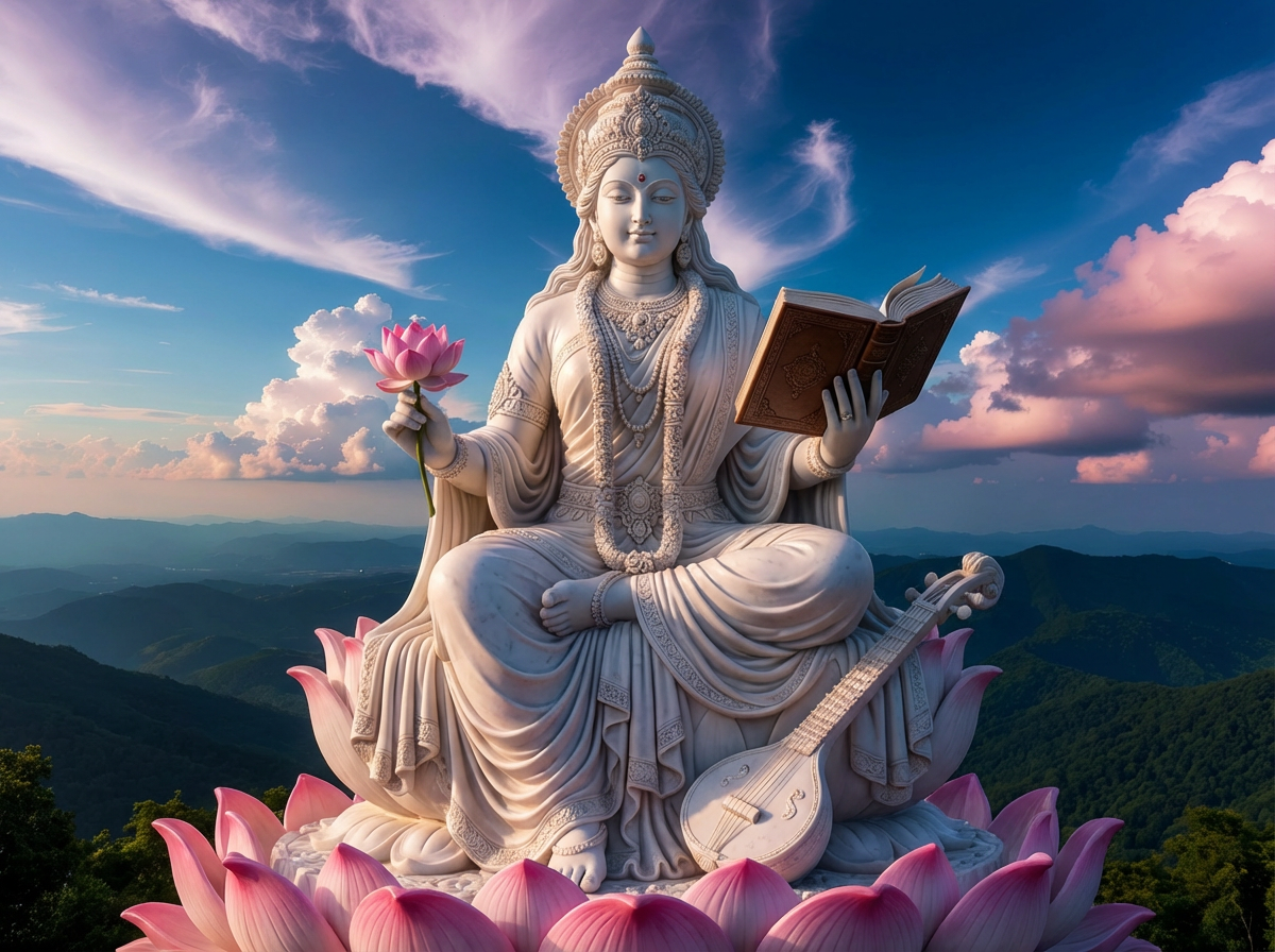 Goddess Saraswati – The Divine Symbol of Knowledge, Wisdom, and Creativity