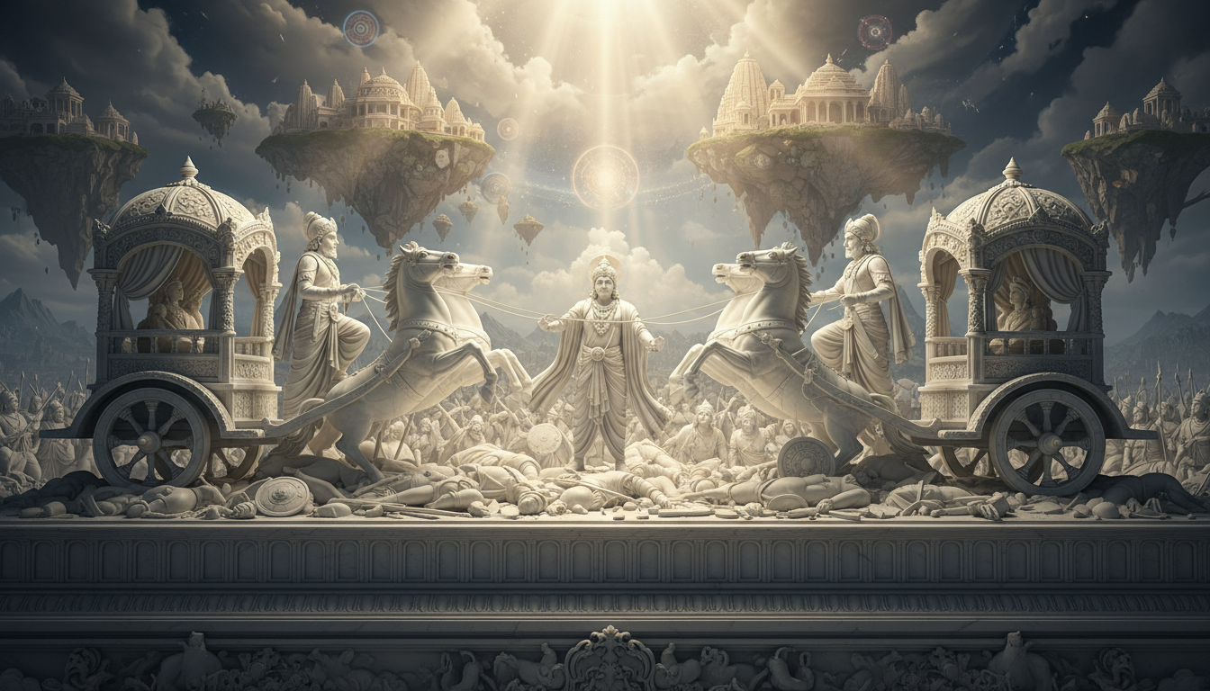 Mahabharata – Lord Krishna's Divine Guidance on the Battlefield of Kurukshetra